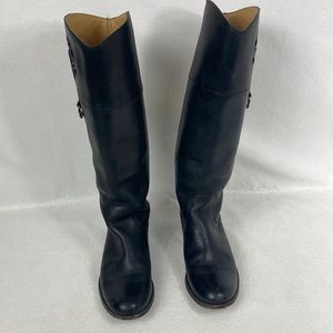 Frye  Melissa logo 76435 boot tall black d ring women’s riding Size 8.5